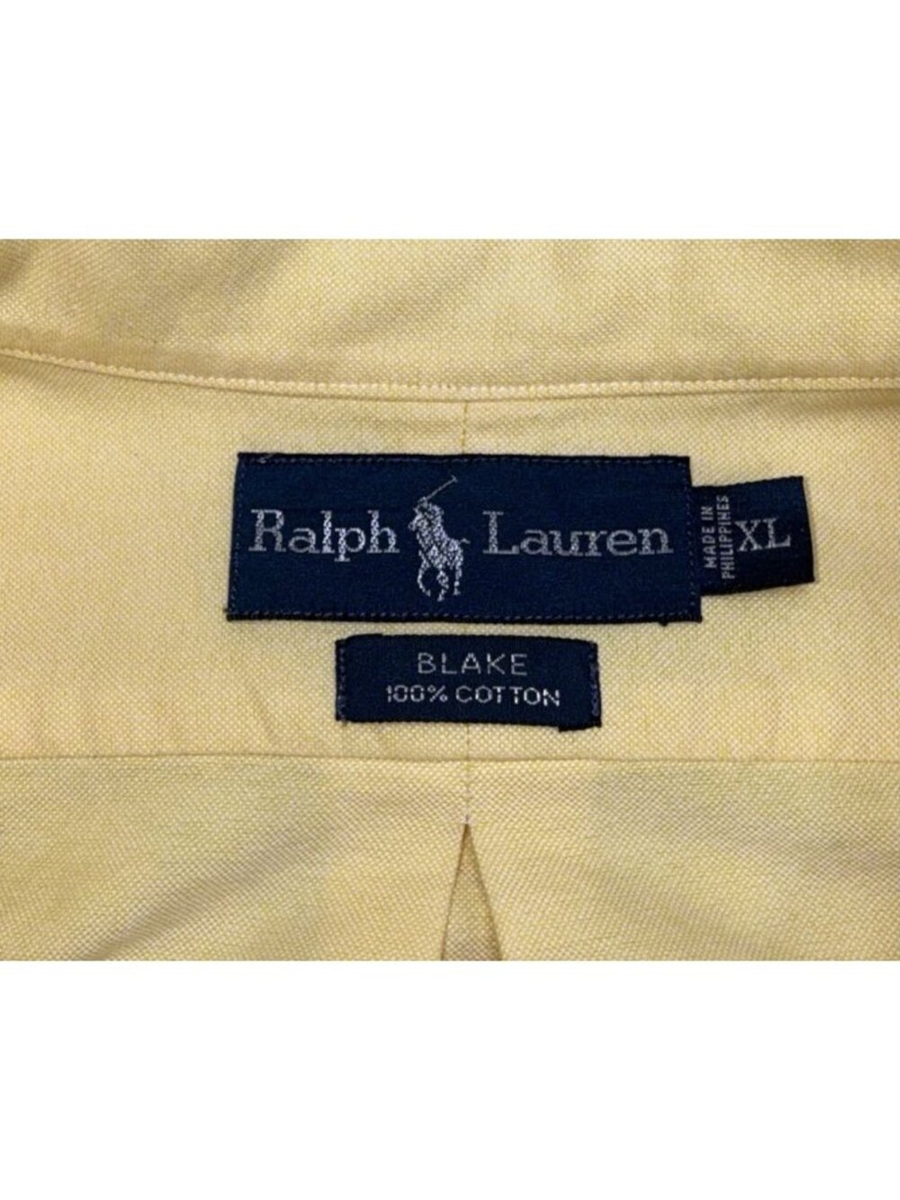 Ralph Lauren Mens XL Blake Button Down Oxford Shirt Yellow Long Sleeve Pony - Picture 3 of 15